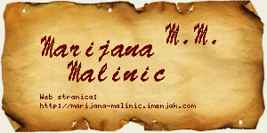 Marijana Malinić vizit kartica
